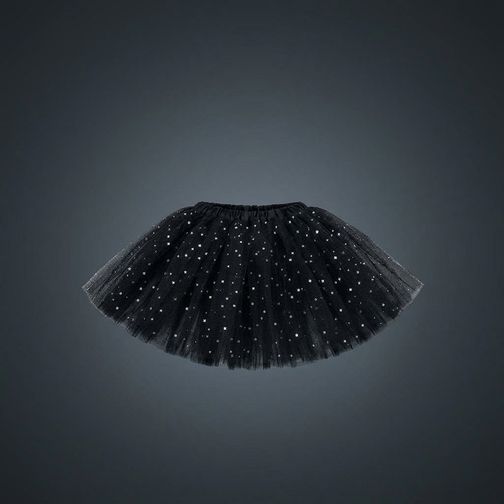 Falda negra estilo tutú